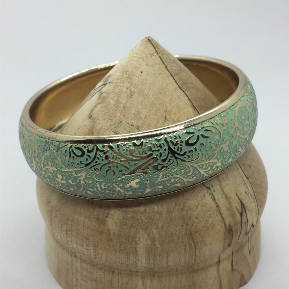 Bangle Gold & Mint Enamel